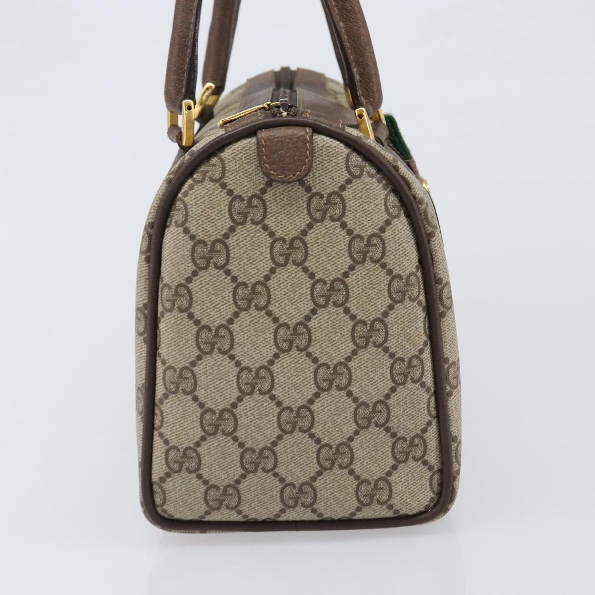 GUCCI GG Supreme Web Sherry Line Hand Bag PVC Beige Gold 39 02 006 Auth 201990