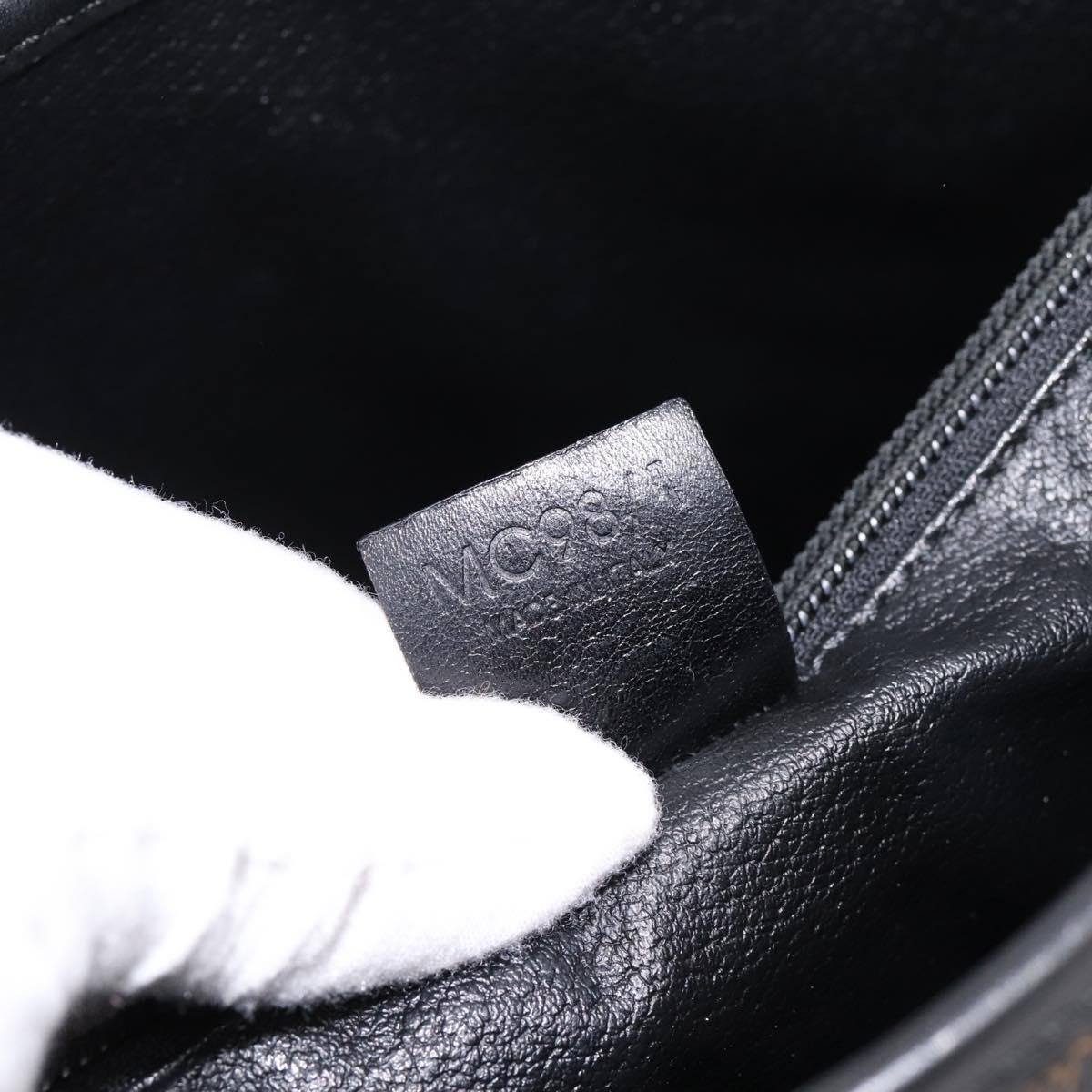 CELINE Macadam Canvas Tote Bag PVC Leather Black Gold Auth 201999A