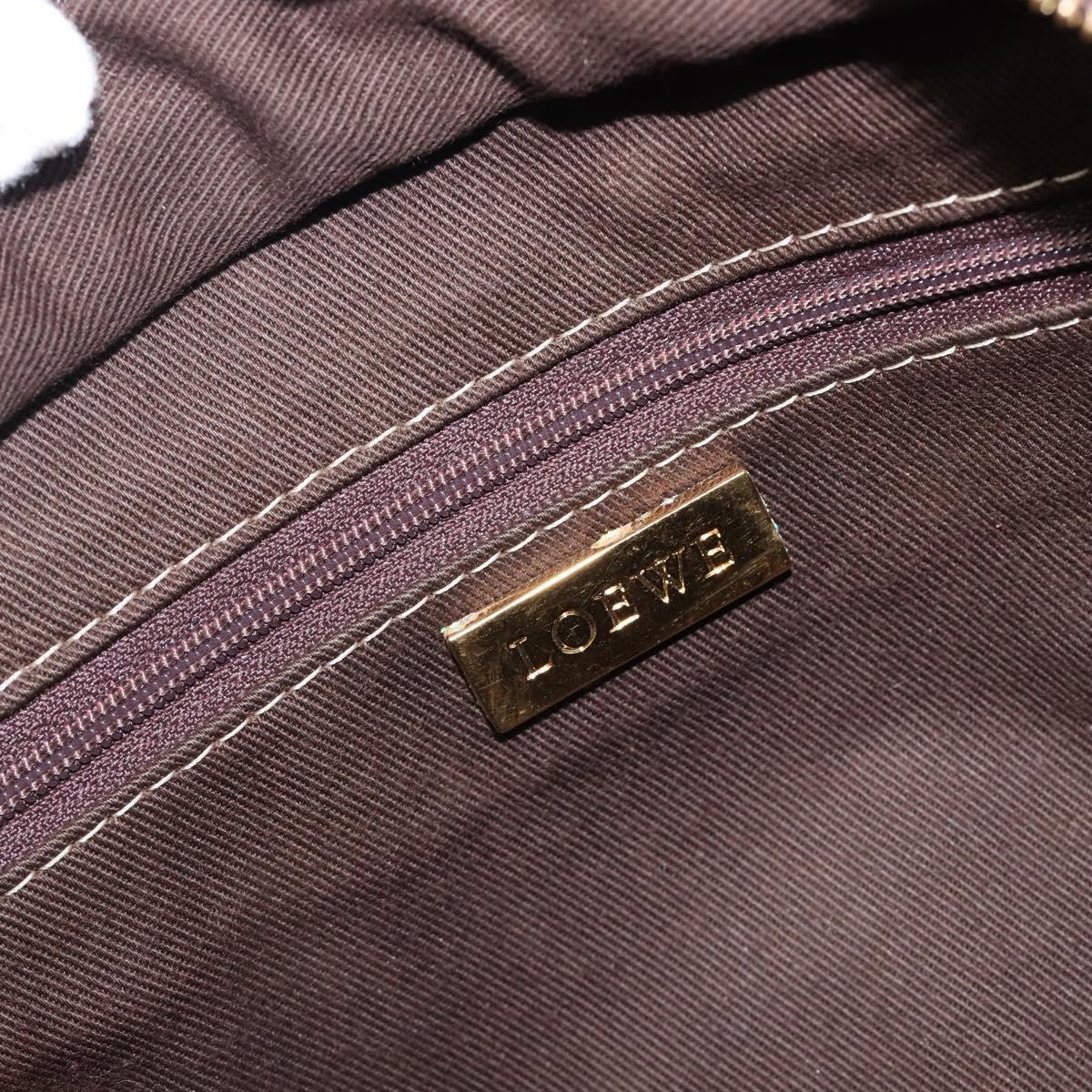 LOEWE Amazona 28 Hand Bag Leather Beige Gold Auth 202000A