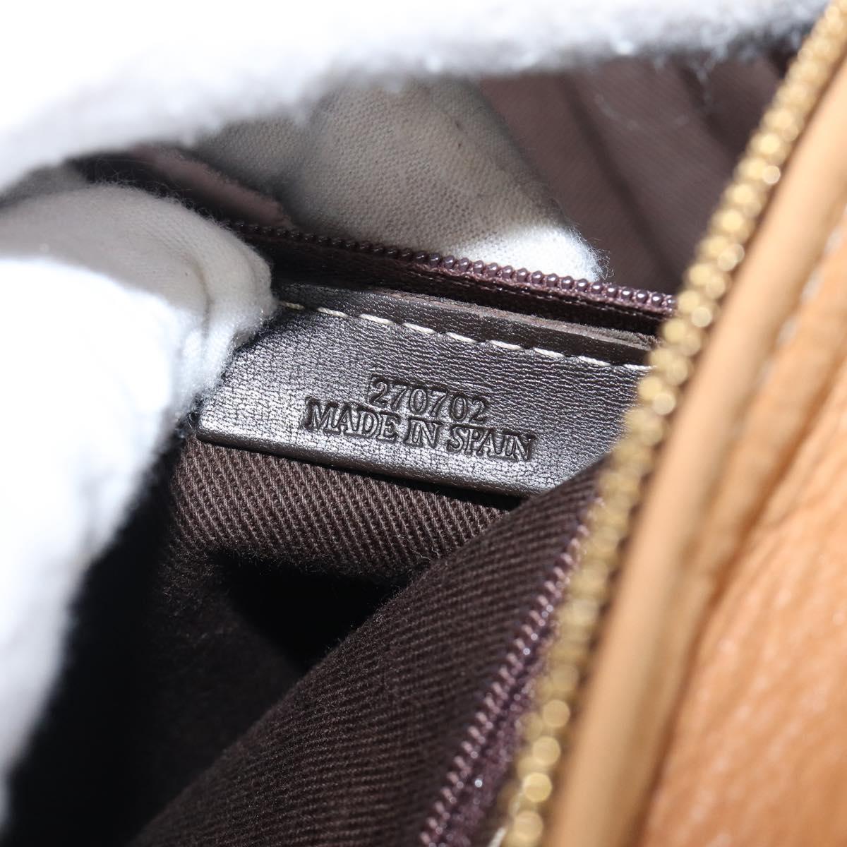 LOEWE Amazona 28 Hand Bag Leather Beige Gold Auth 202000A