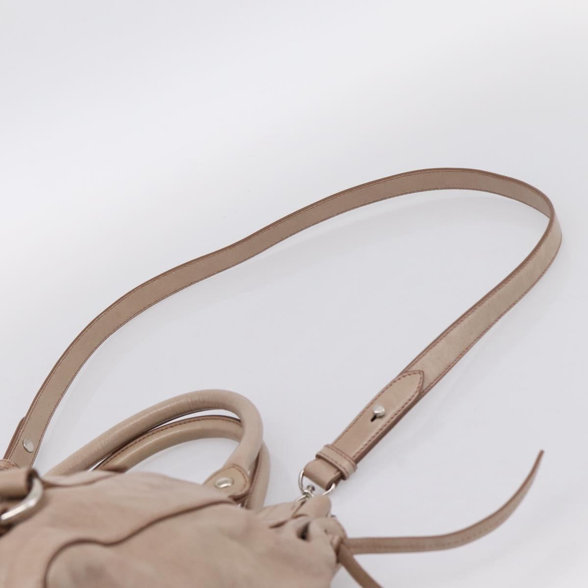 Miu Miu Hand Bag Vitellolux 2way Pink Silver Auth 202001A