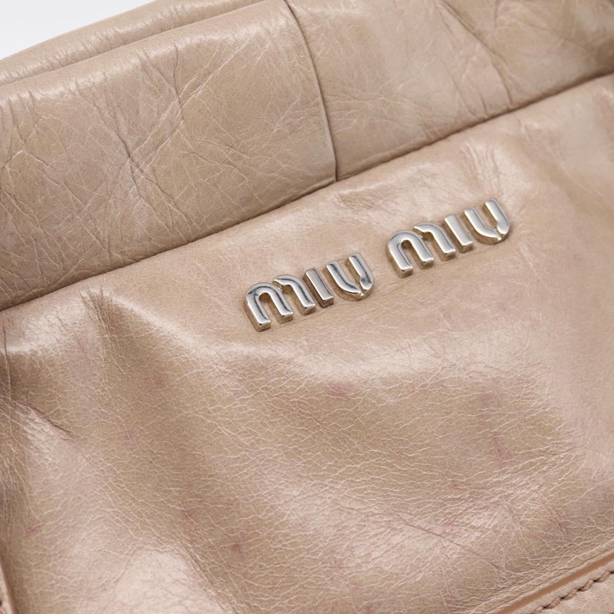 Miu Miu Hand Bag Vitellolux 2way Pink Silver Auth 202001A