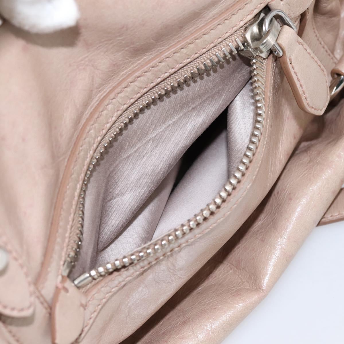 Miu Miu Hand Bag Vitellolux 2way Pink Silver Auth 202001A