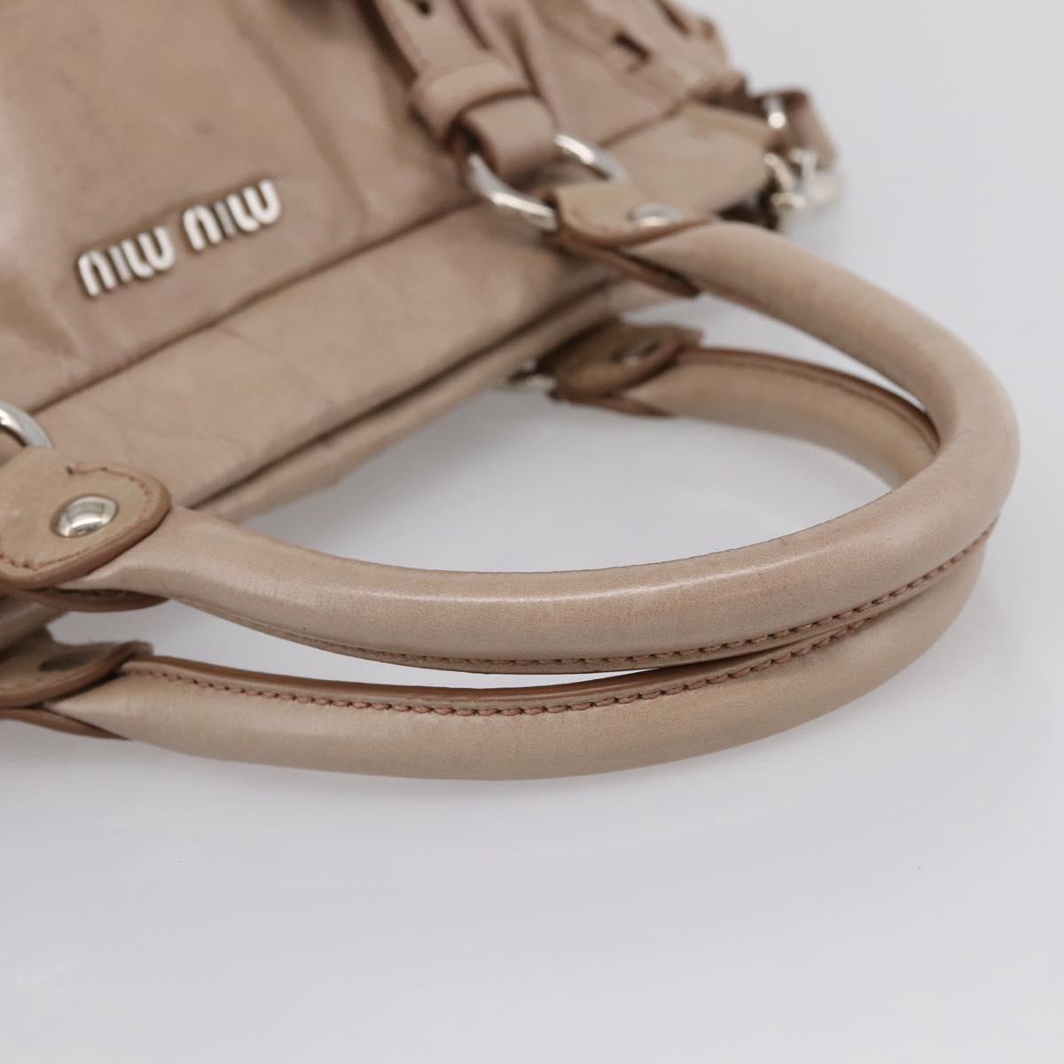 Miu Miu Hand Bag Vitellolux 2way Pink Silver Auth 202001A