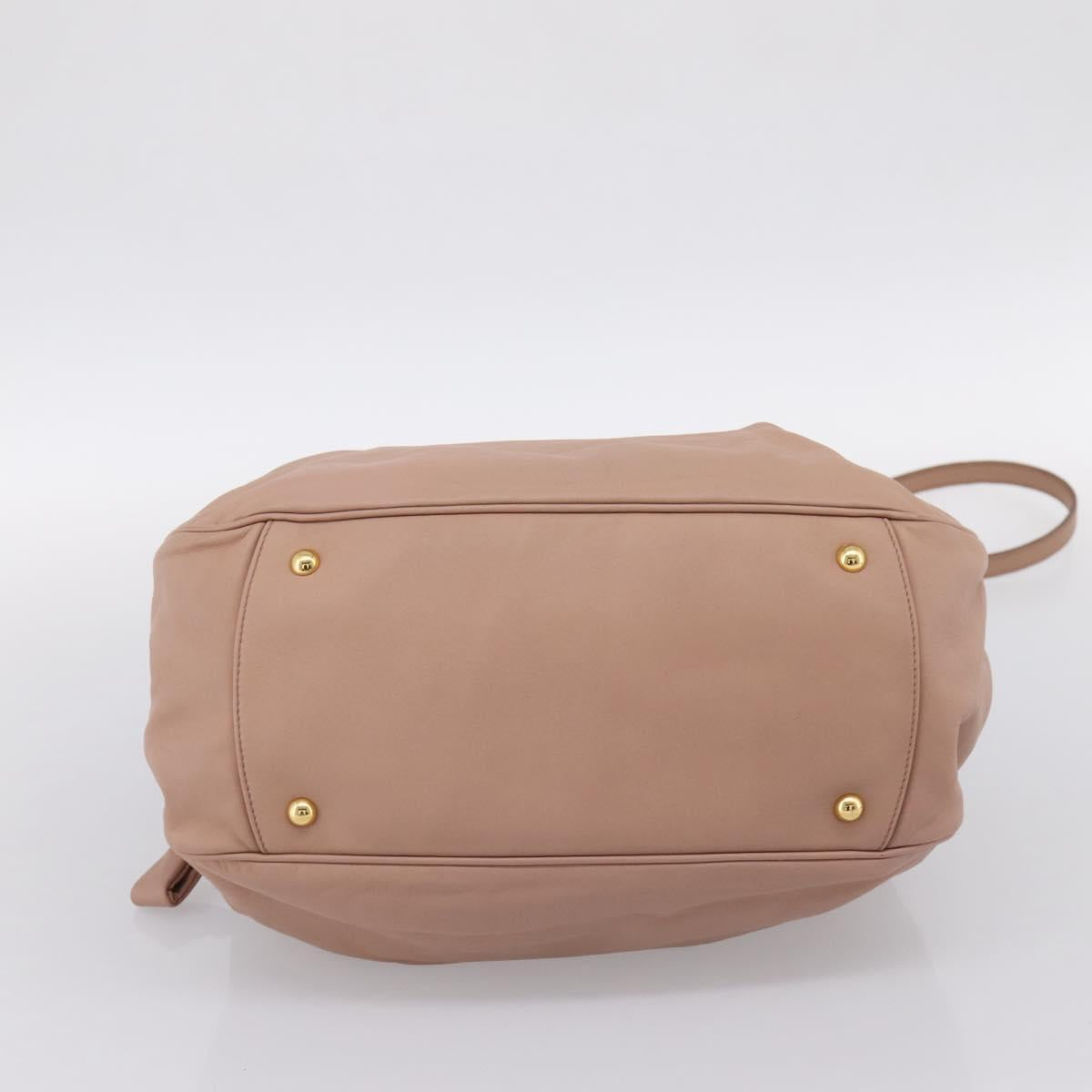 Miu Miu Hand Bag Leather 2way Pink Gold Auth 202002V