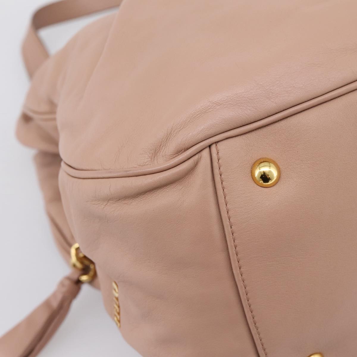 Miu Miu Hand Bag Leather 2way Pink Gold Auth 202002V
