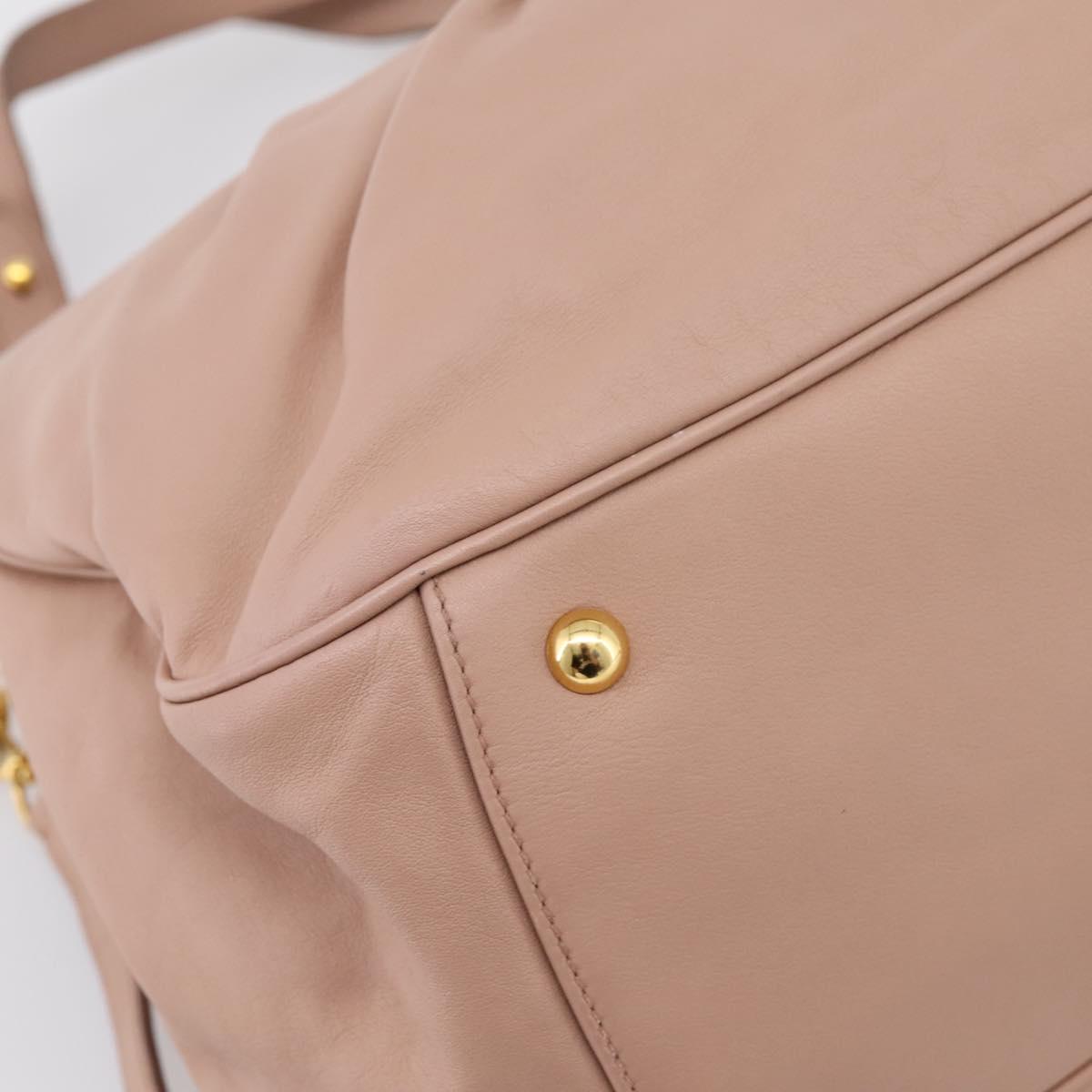 Miu Miu Hand Bag Leather 2way Pink Gold Auth 202002V