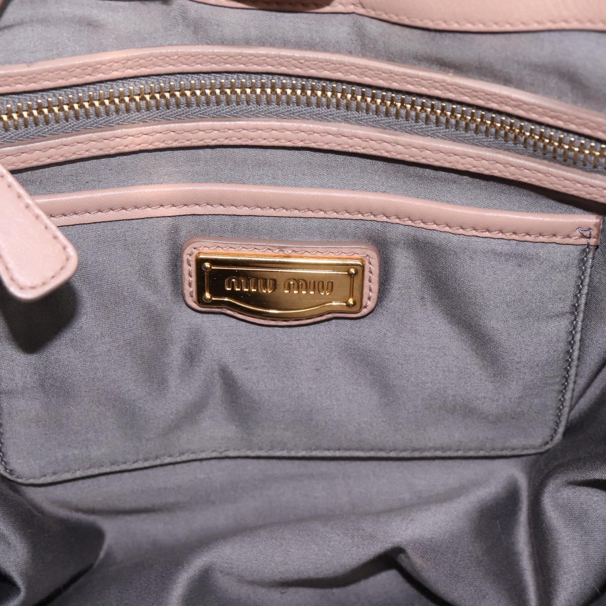 Miu Miu Hand Bag Leather 2way Pink Gold Auth 202002V