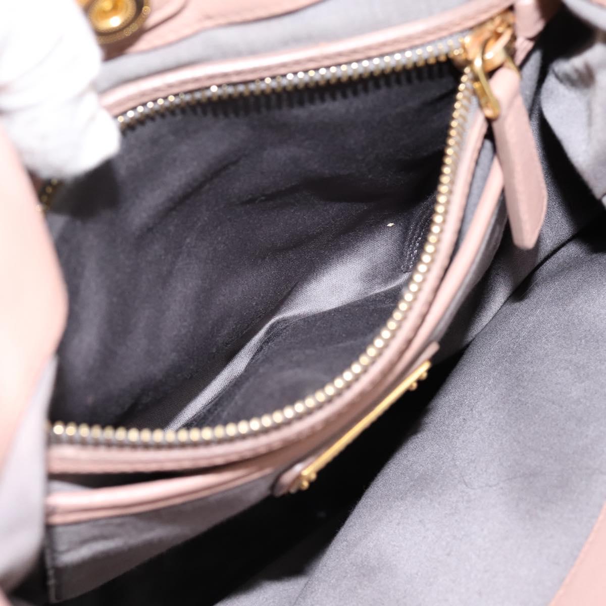 Miu Miu Hand Bag Leather 2way Pink Gold Auth 202002V