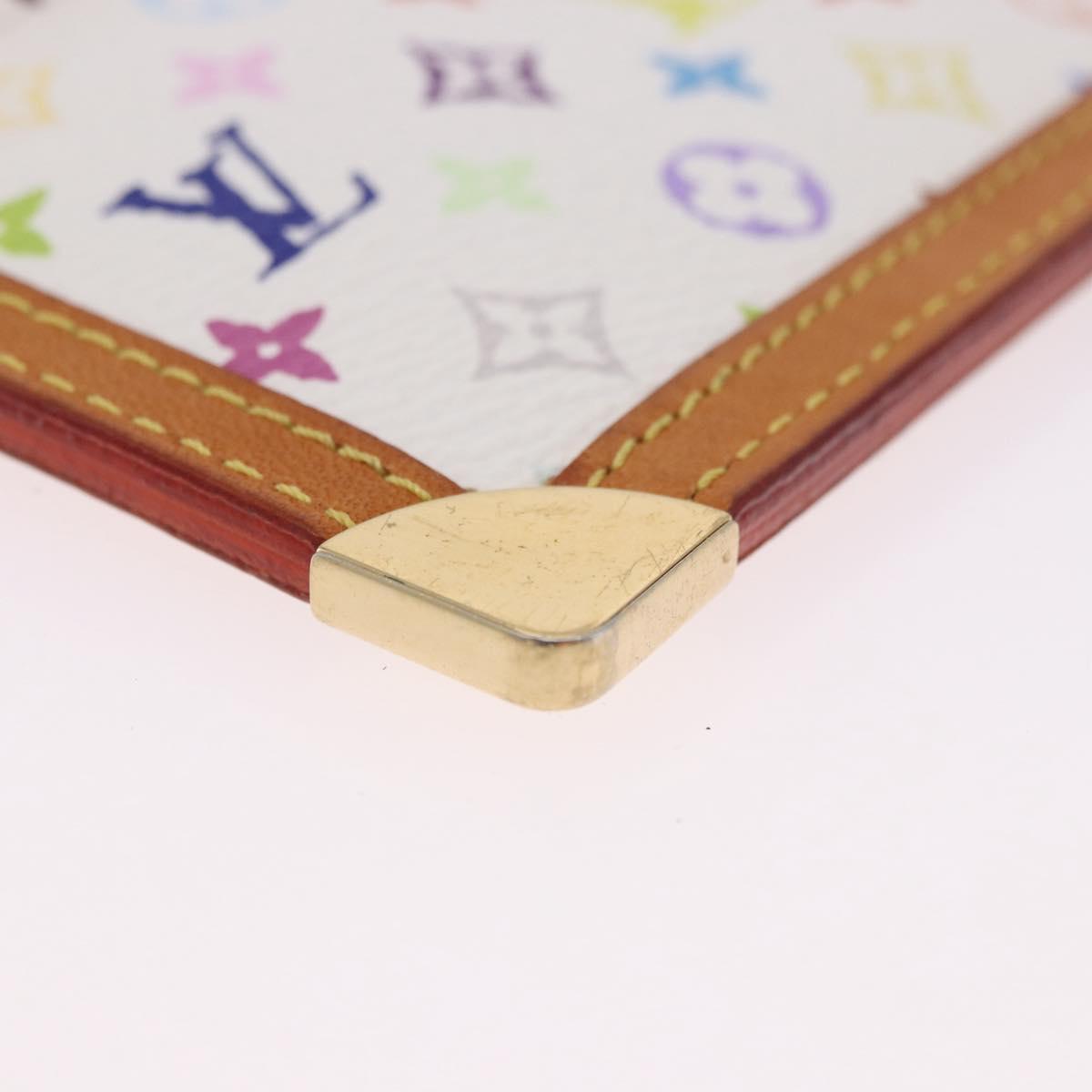 LOUIS VUITTON Multicolor Pochette Cles Coin Purse White M92655 LV Auth 202006A