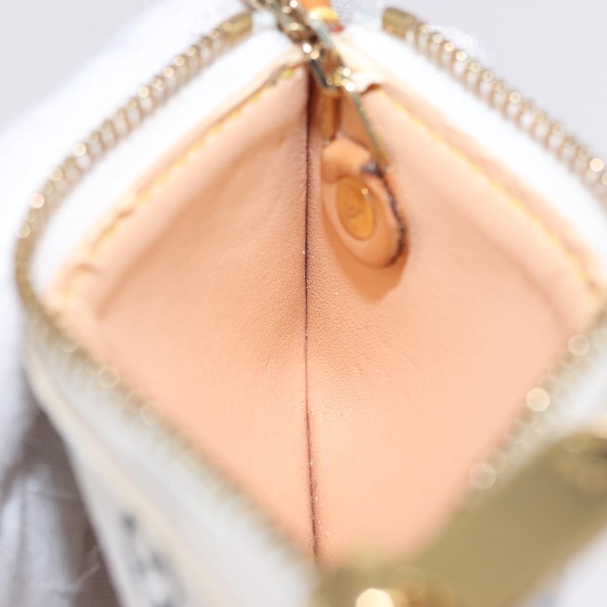 LOUIS VUITTON Multicolor Pochette Cles Coin Purse White M92655 LV Auth 202006A
