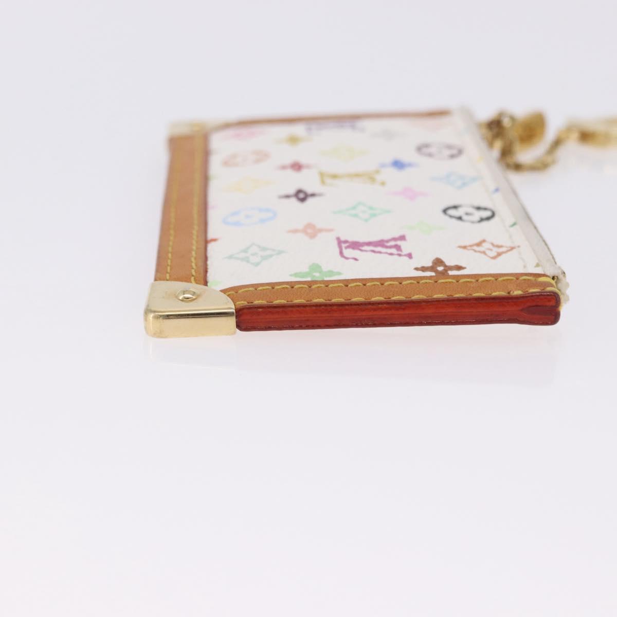 LOUIS VUITTON Multicolor Pochette Cles Coin Purse White M92655 LV Auth 202006A
