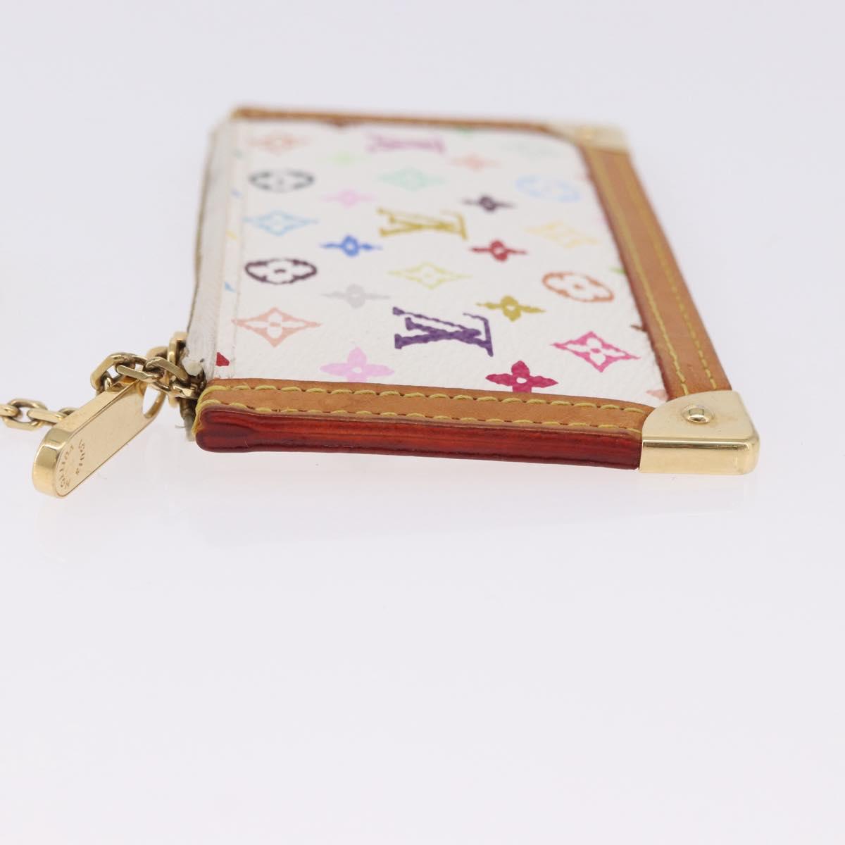 LOUIS VUITTON Multicolor Pochette Cles Coin Purse White M92655 LV Auth 202006A