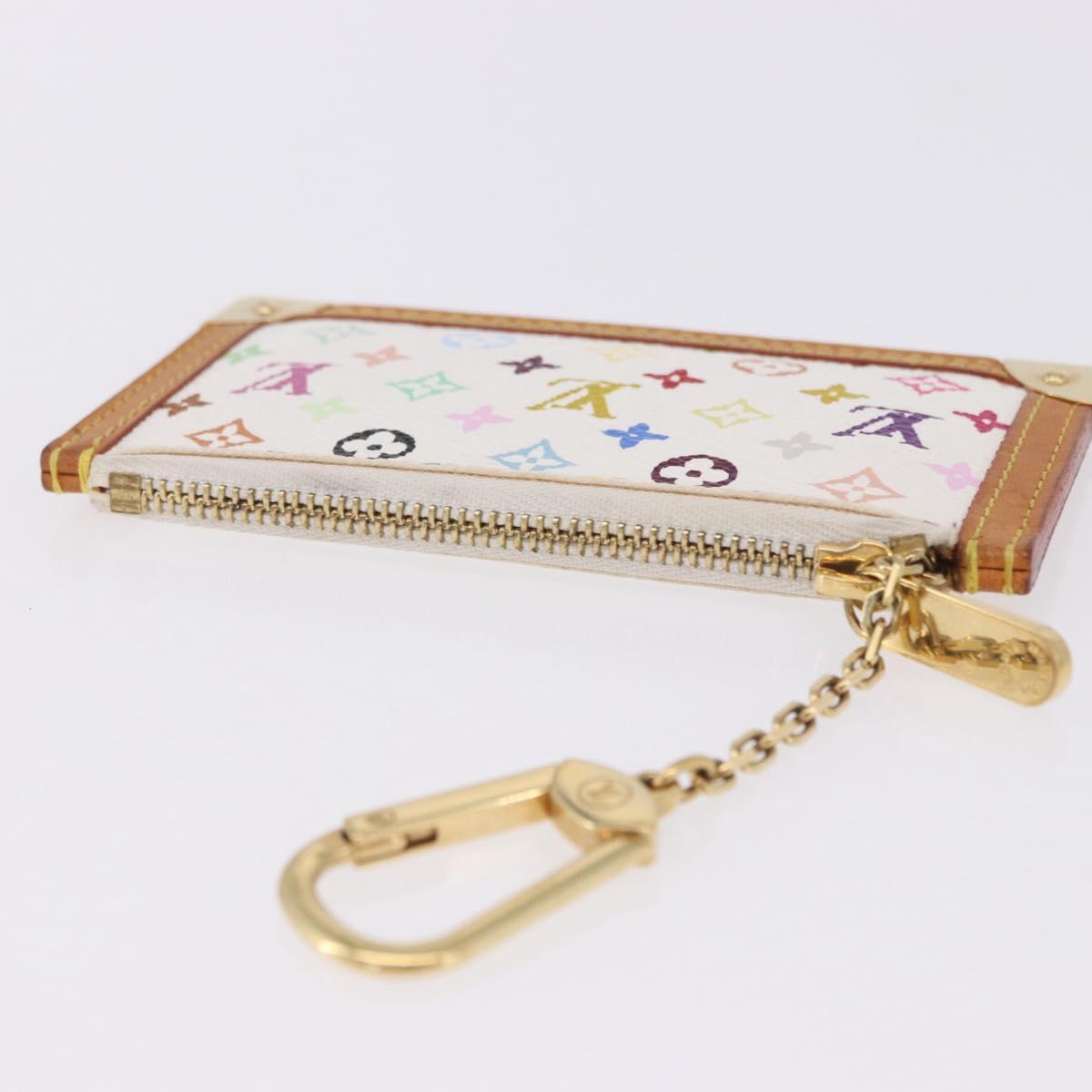 LOUIS VUITTON Multicolor Pochette Cles Coin Purse White M92655 LV Auth 202006A