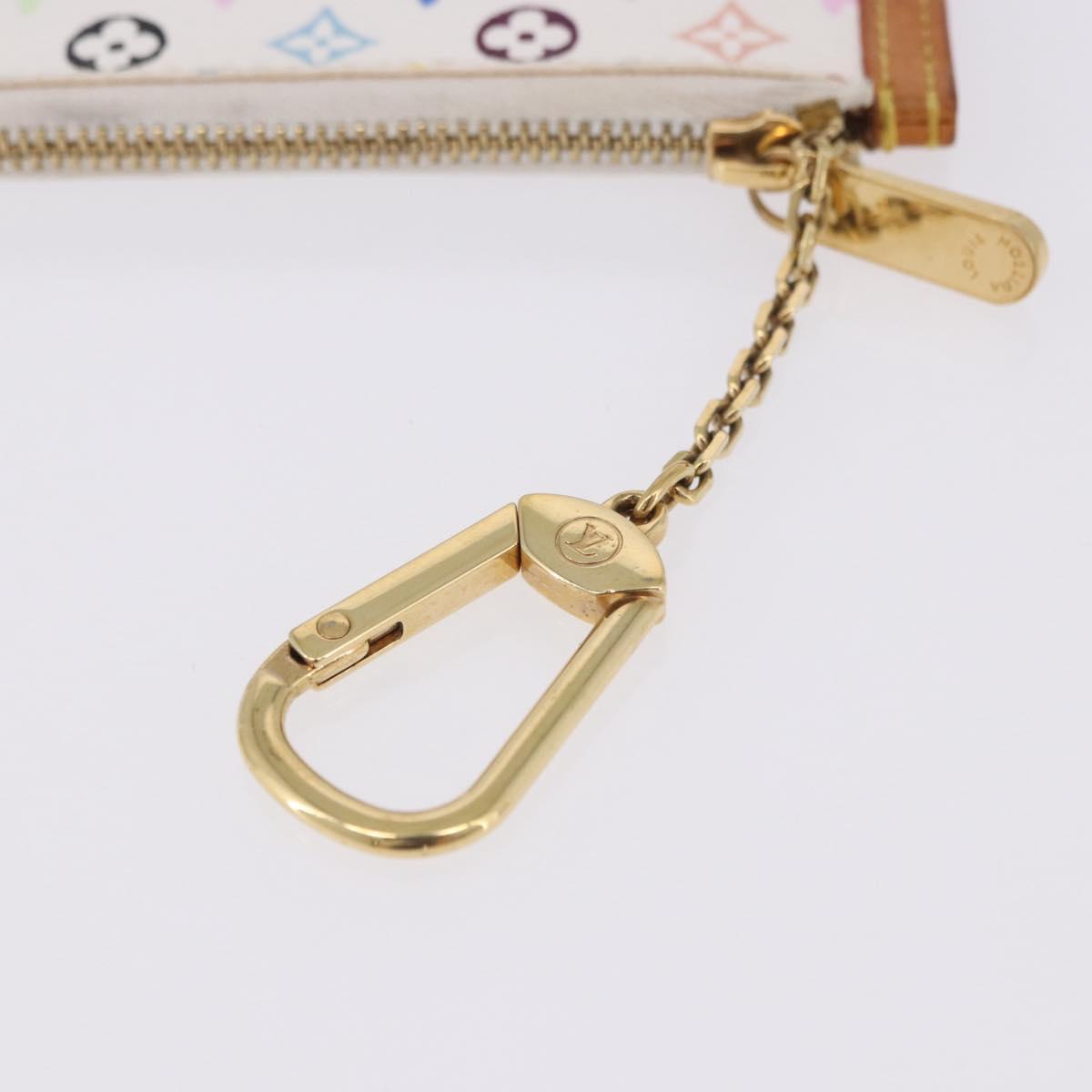 LOUIS VUITTON Multicolor Pochette Cles Coin Purse White M92655 LV Auth 202006A