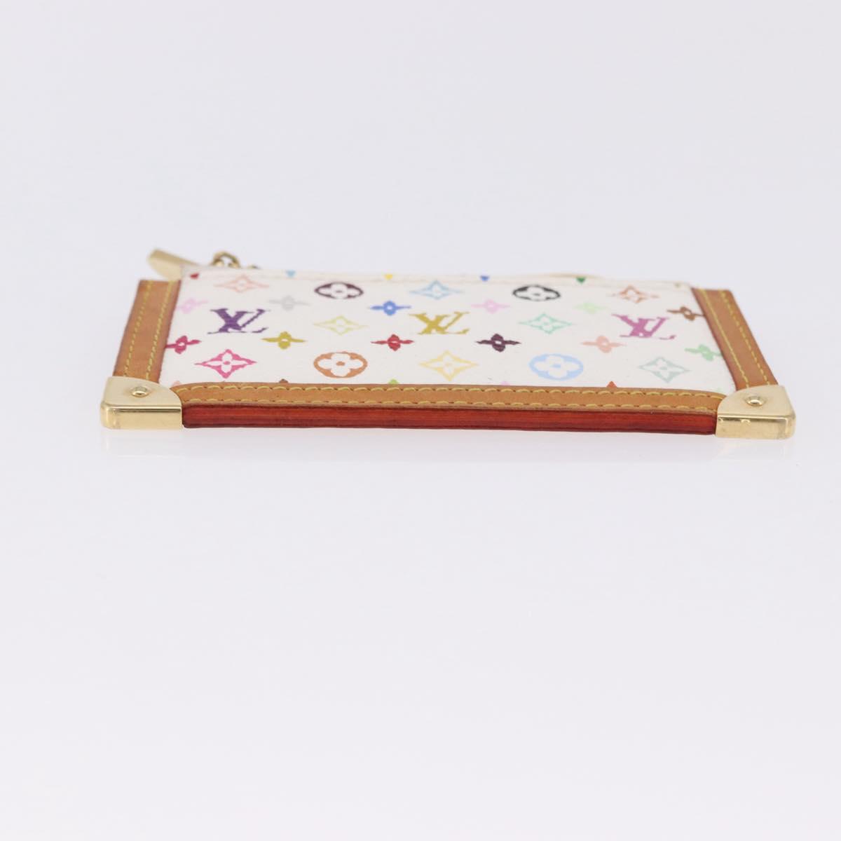 LOUIS VUITTON Multicolor Pochette Cles Coin Purse White M92655 LV Auth 202006A