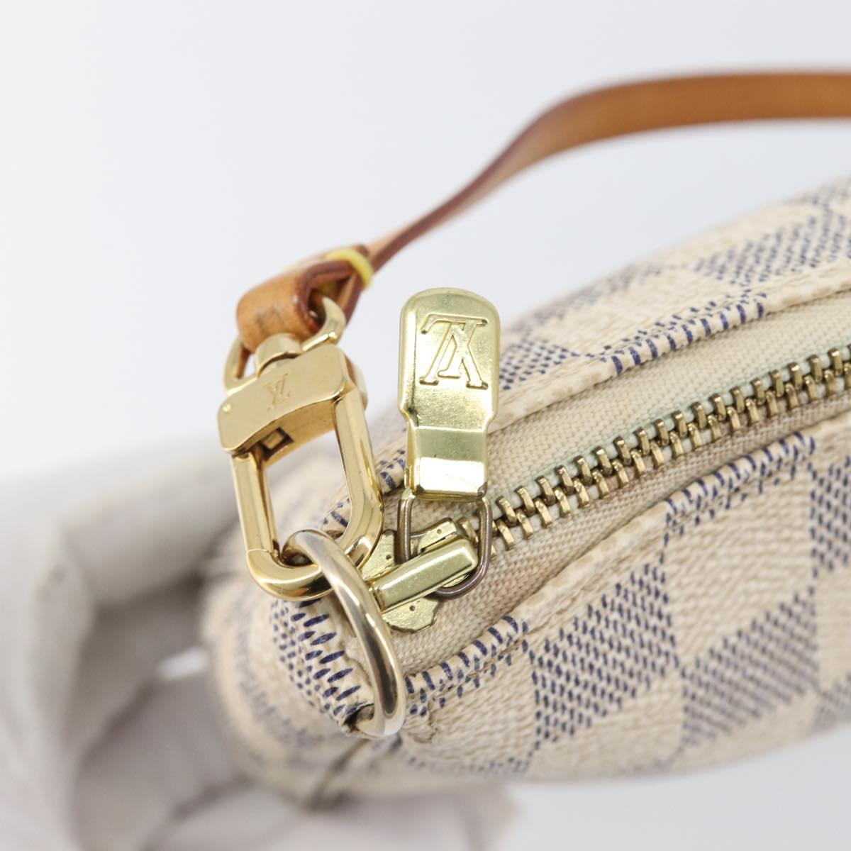 LOUIS VUITTON Damier Azur Pochette Accessoires Pouch N41207 LV Auth 202011