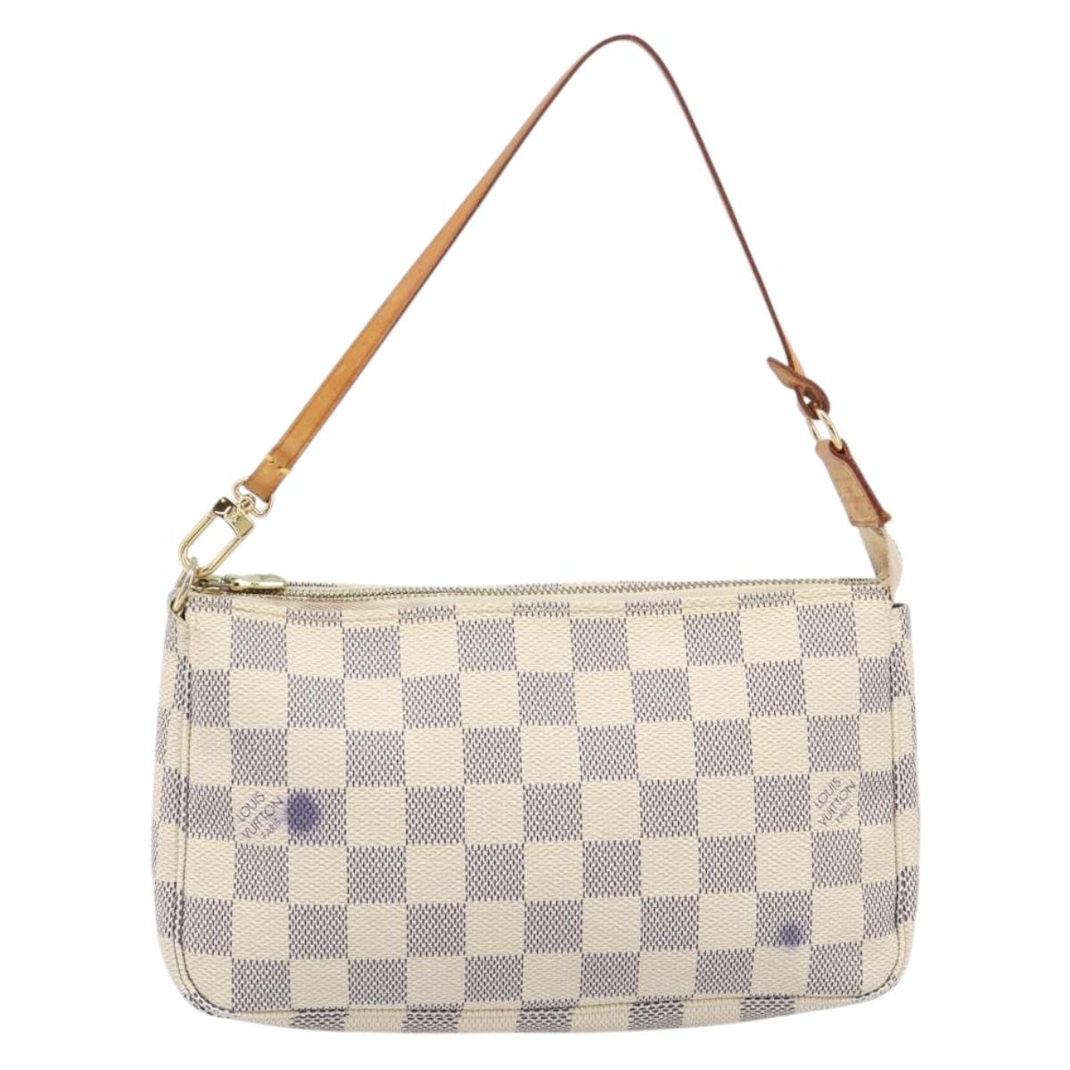 LOUIS VUITTON Damier Azur Pochette Accessoires Pouch N41207 LV Auth 202011