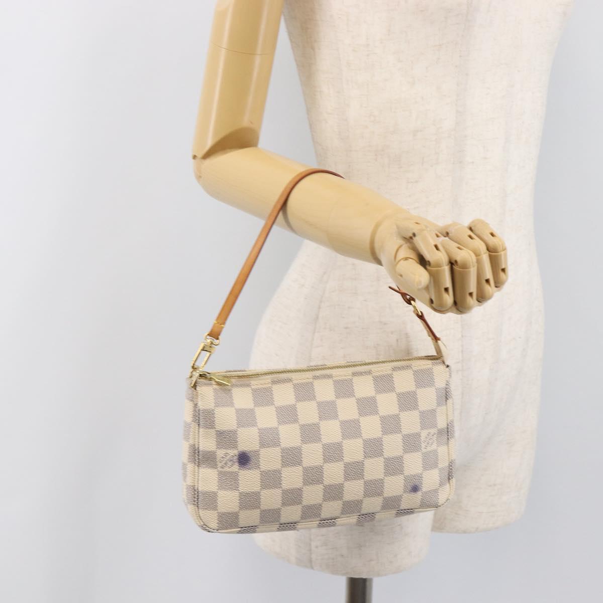 LOUIS VUITTON Damier Azur Pochette Accessoires Pouch N41207 LV Auth 202011