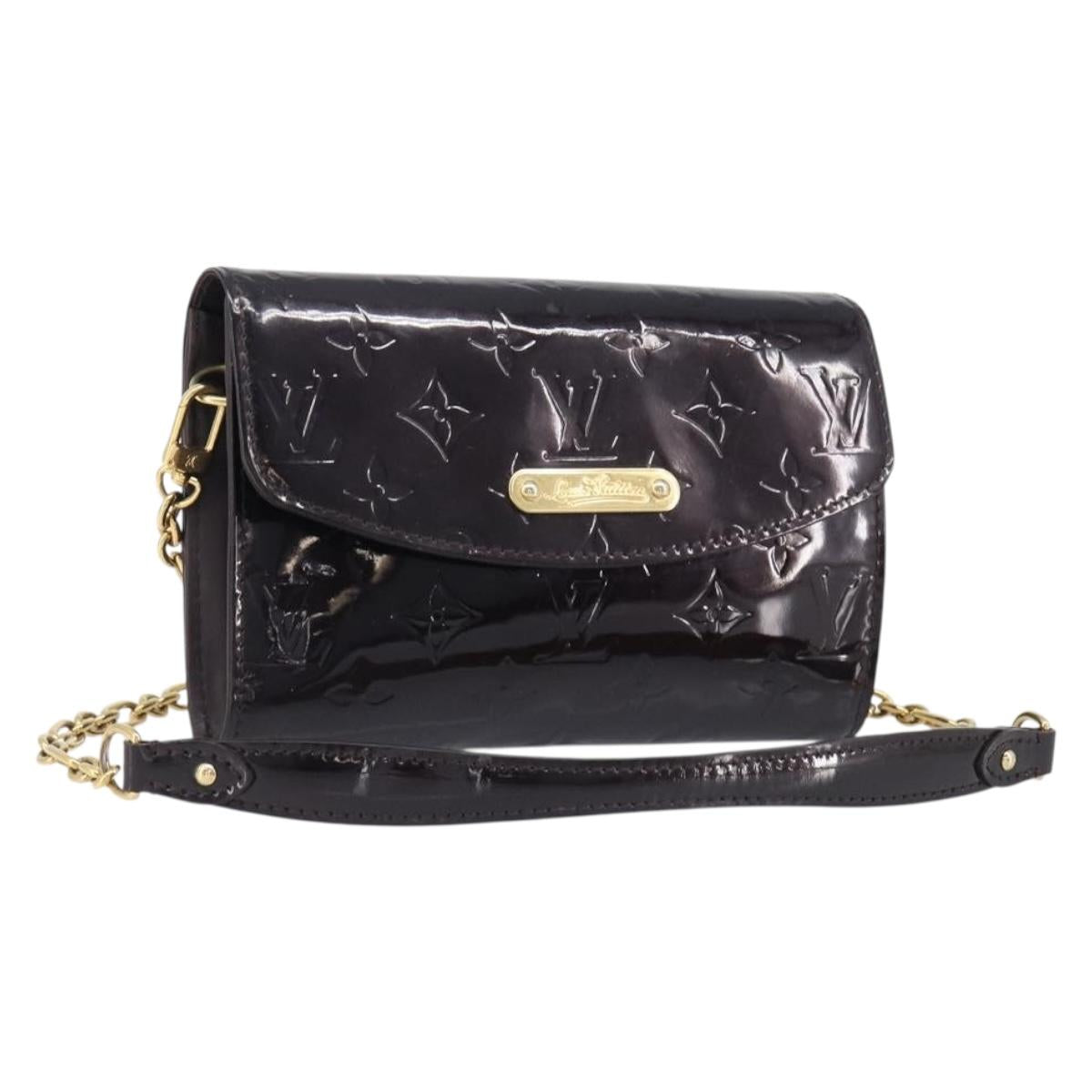 LOUIS VUITTON Monogram Vernis Bel Ale Shoulder Bag Amarante M93613 Auth 202014