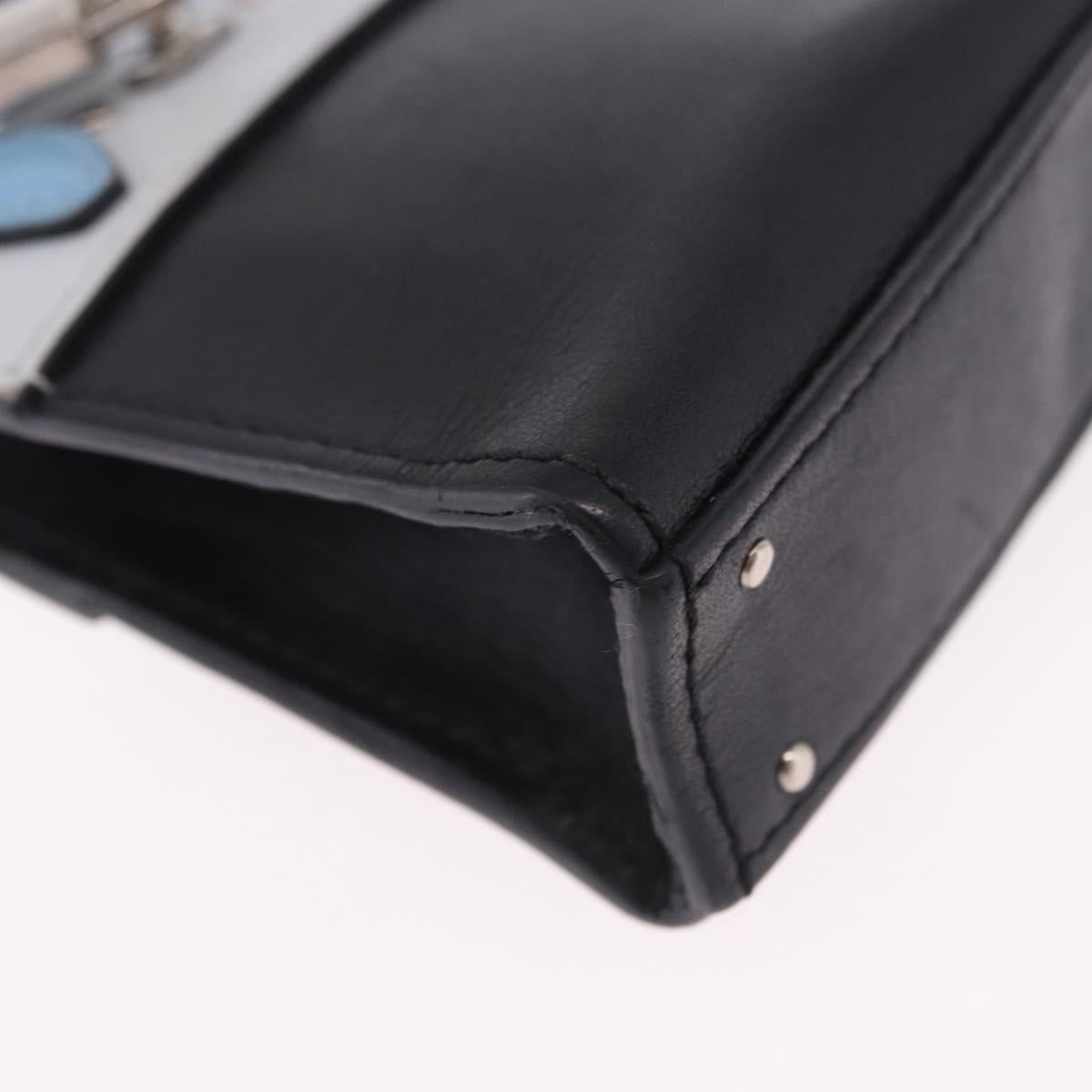LOUIS VUITTON City Steamer Bag Charm Leather Black Silver LV Auth 202015
