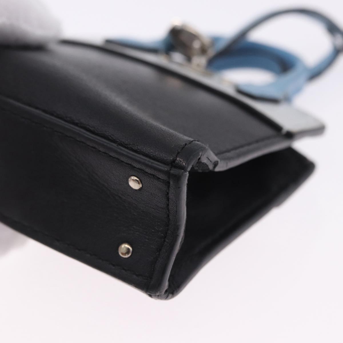 LOUIS VUITTON City Steamer Bag Charm Leather Black Silver LV Auth 202015