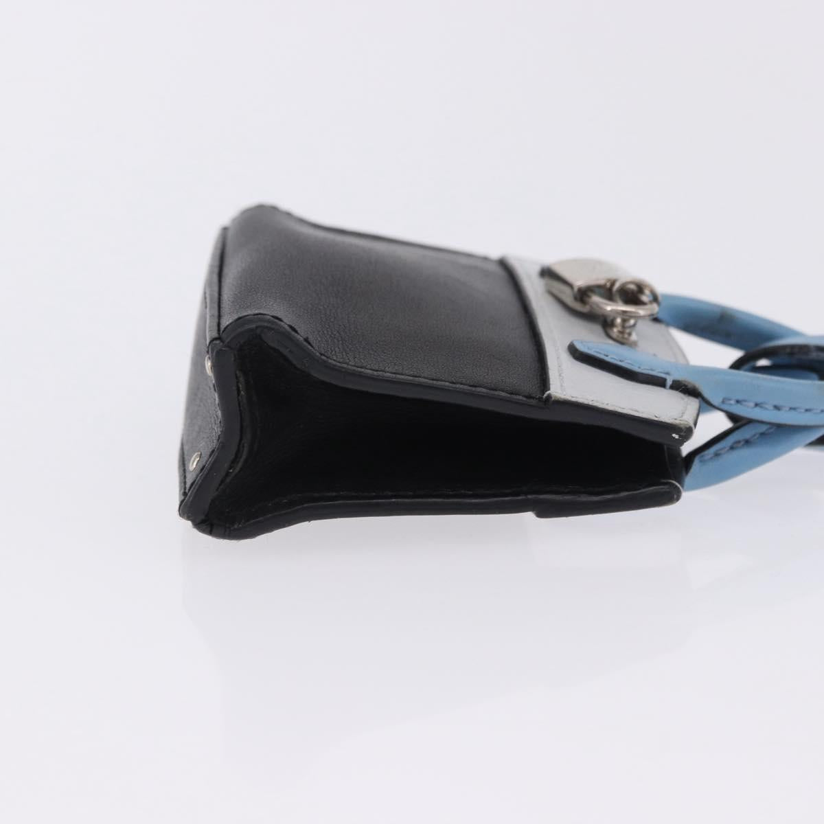 LOUIS VUITTON City Steamer Bag Charm Leather Black Silver LV Auth 202015