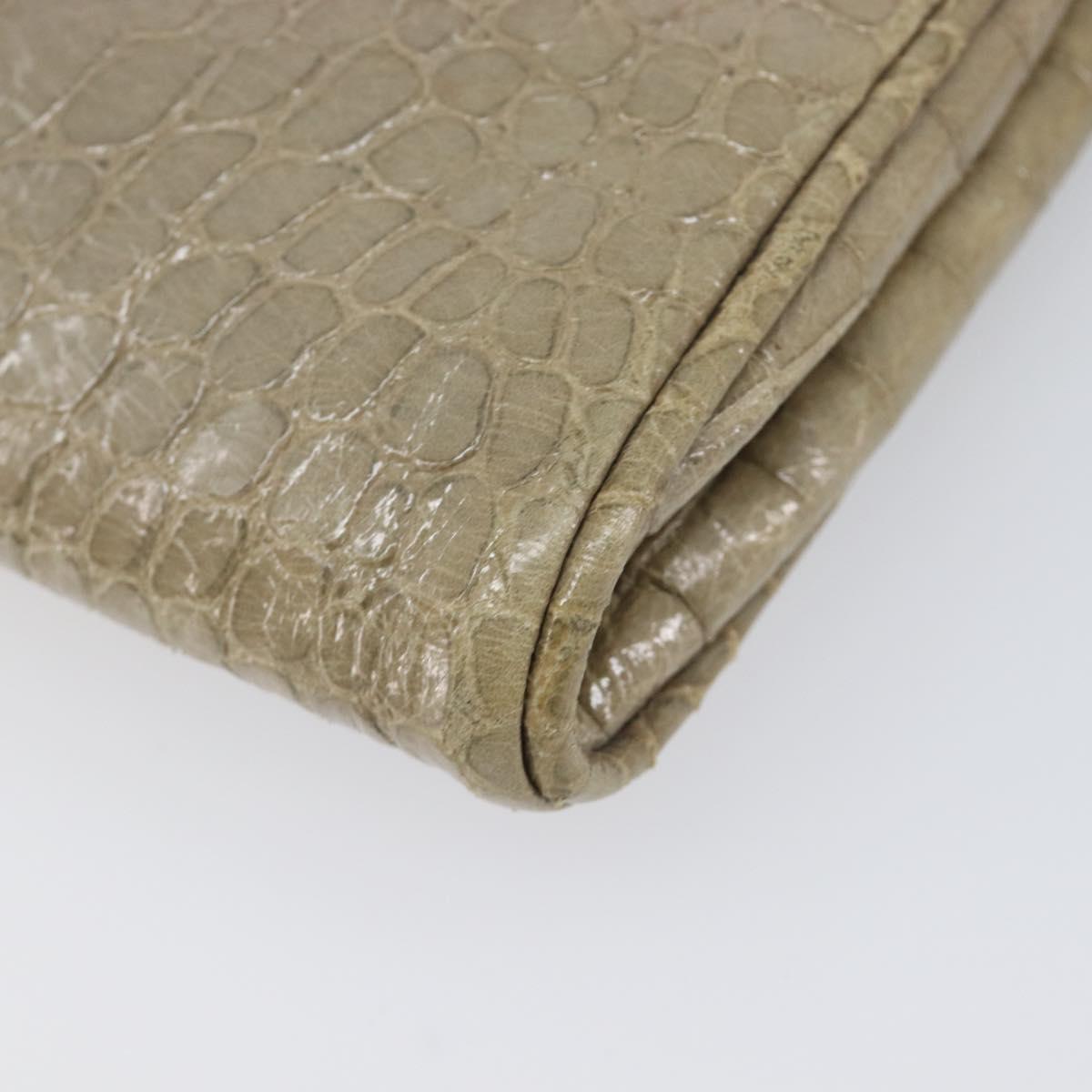 Miu Miu Clutch Bag Leather Beige Gold Auth 202018