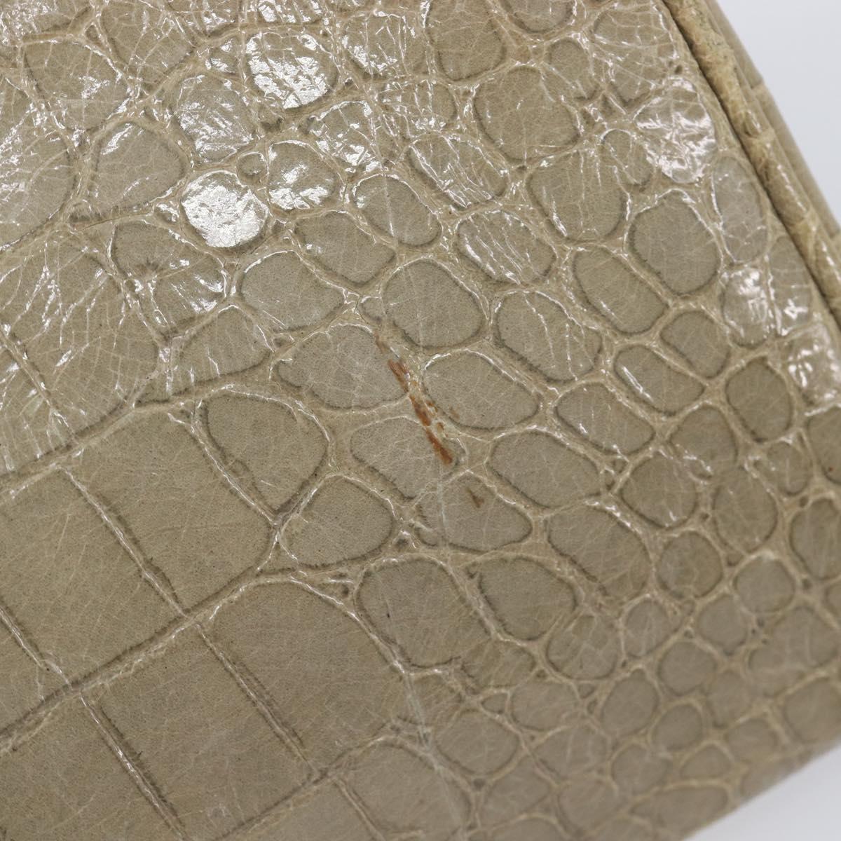 Miu Miu Clutch Bag Leather Beige Gold Auth 202018