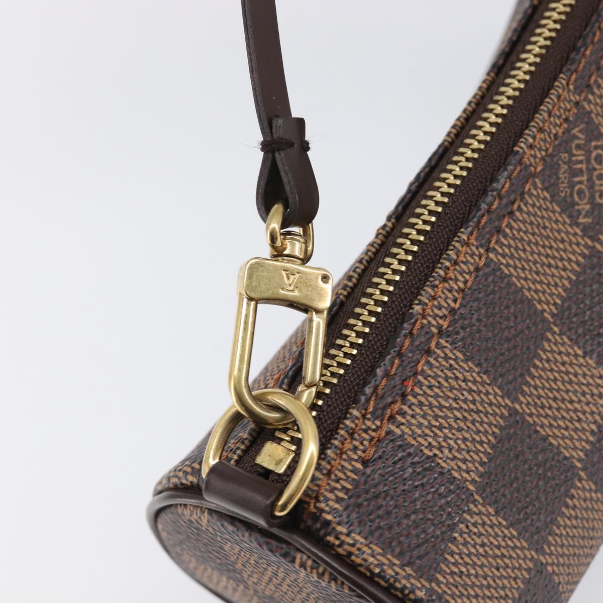 LOUIS VUITTON Damier Ebene Papillon Pouch LV Auth 202021A