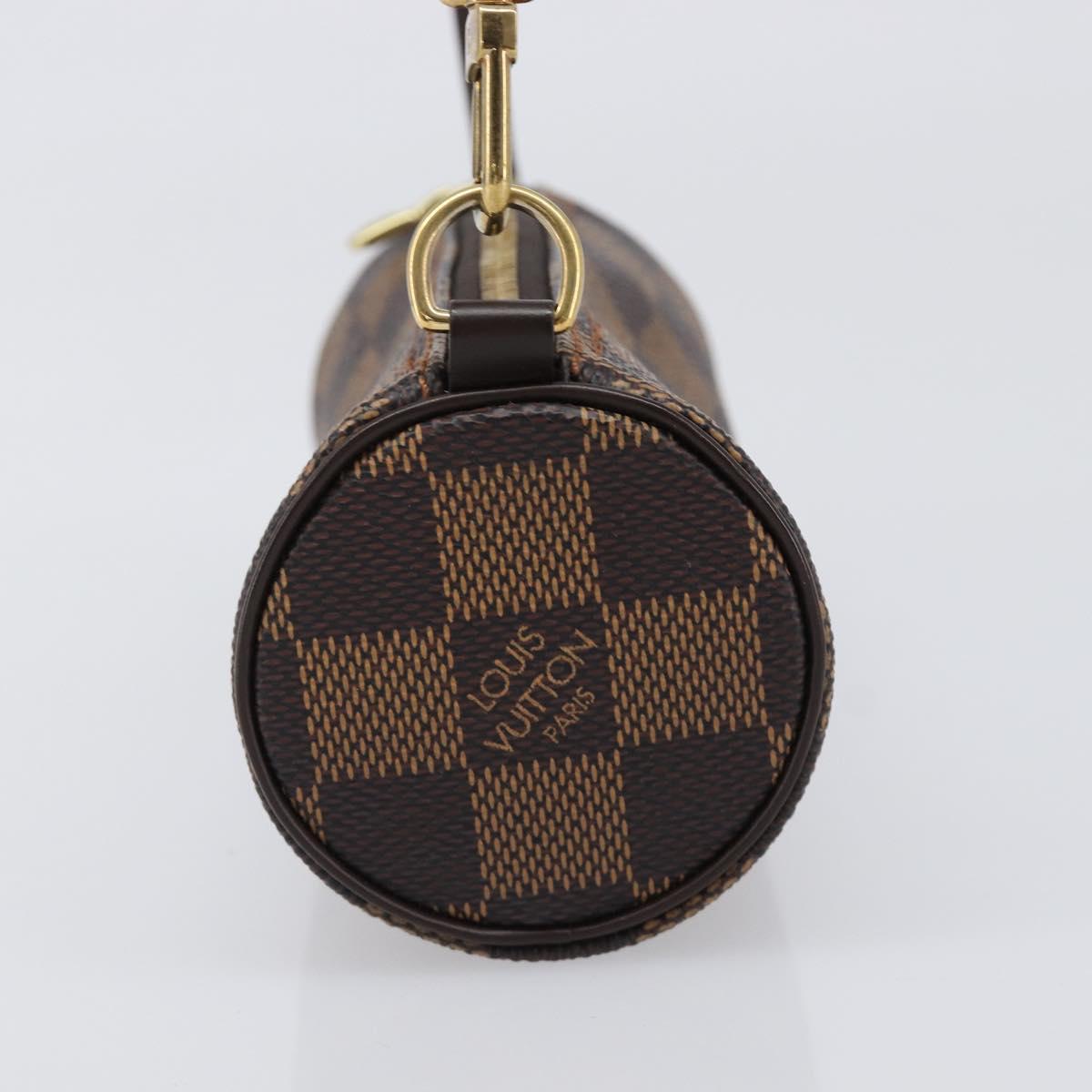 LOUIS VUITTON Damier Ebene Papillon Pouch LV Auth 202021A