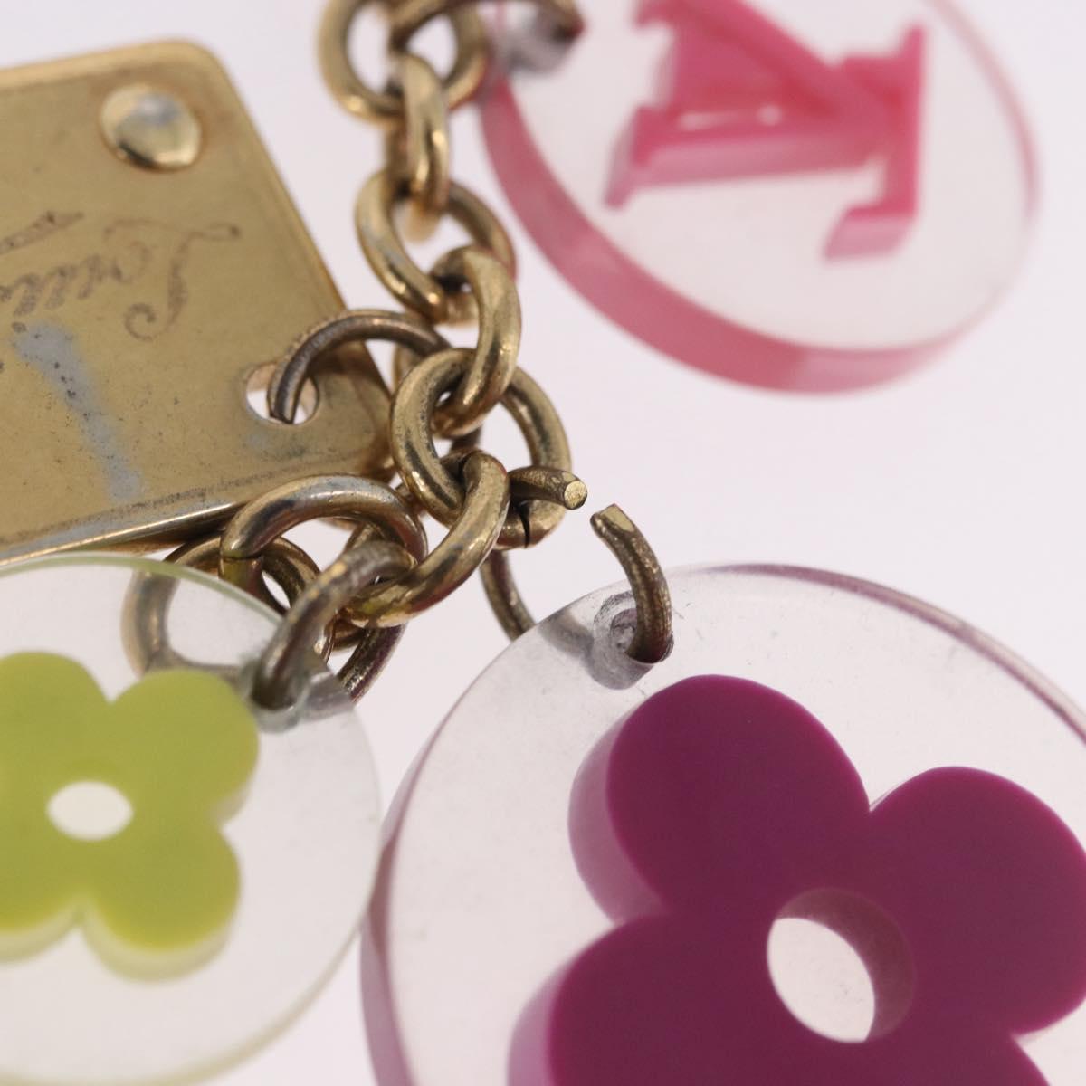 LOUIS VUITTON Porte Cles Fleur Charm Metal Multicolor M60046 LV Auth 202033