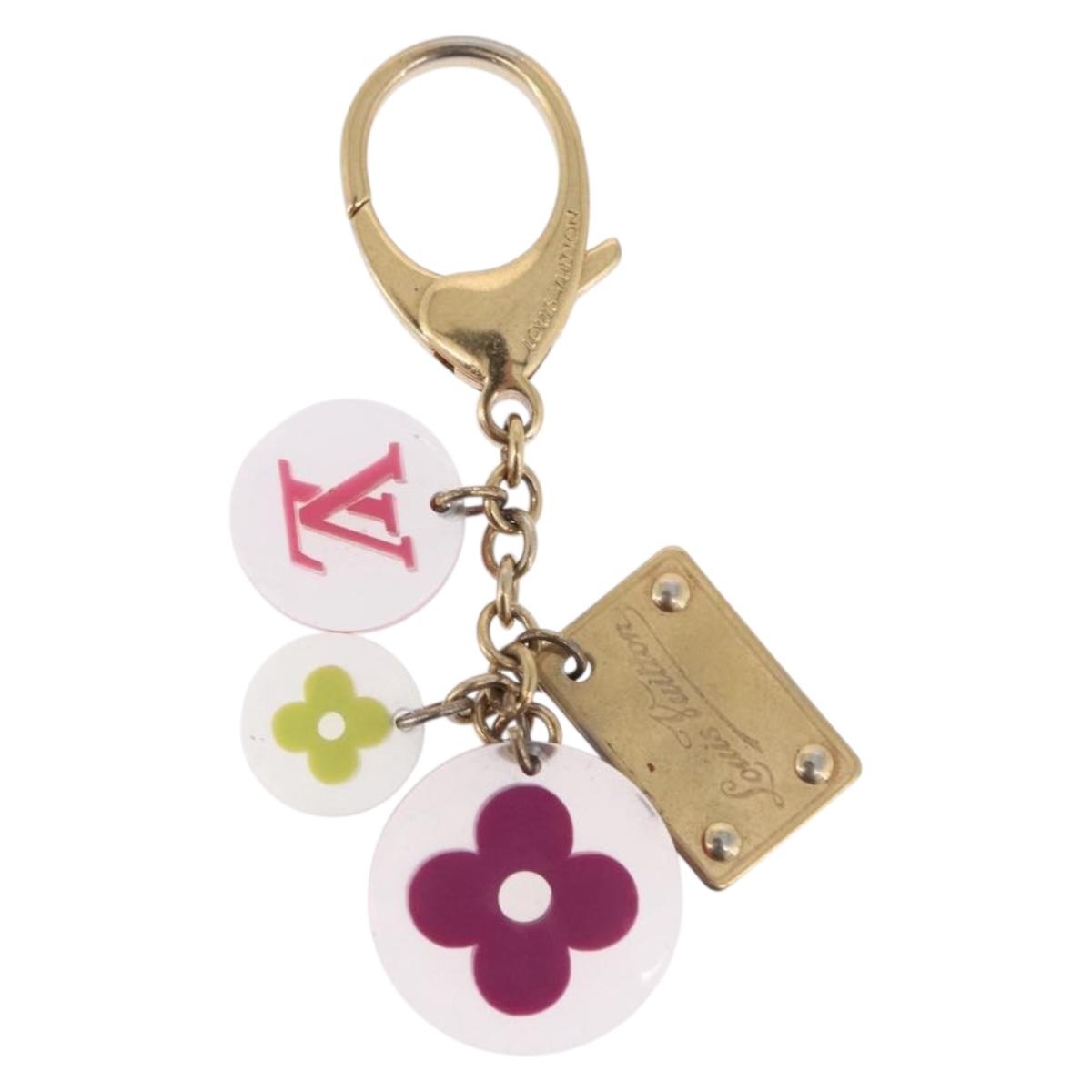LOUIS VUITTON Porte Cles Fleur Charm Metal Multicolor M60046 LV Auth 202033