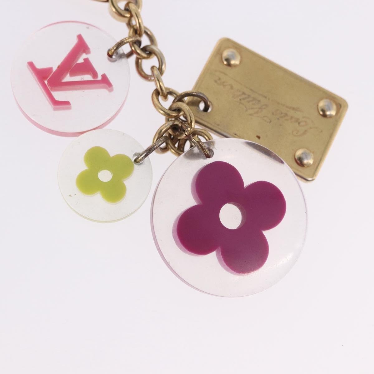 LOUIS VUITTON Porte Cles Fleur Charm Metal Multicolor M60046 LV Auth 202033