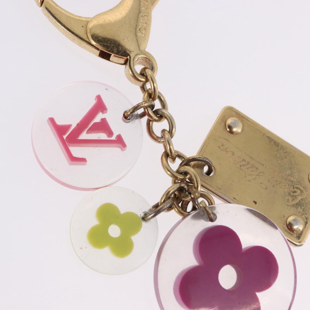 LOUIS VUITTON Porte Cles Fleur Charm Metal Multicolor M60046 LV Auth 202033