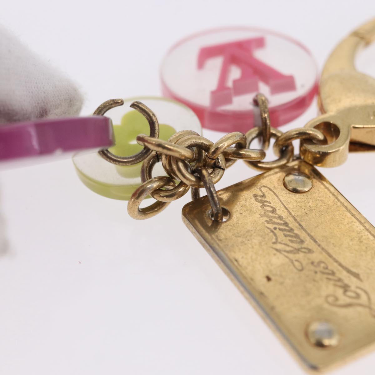 LOUIS VUITTON Porte Cles Fleur Charm Metal Multicolor M60046 LV Auth 202033