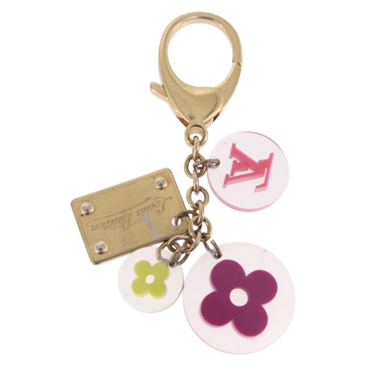 LOUIS VUITTON Porte Cles Fleur Charm Metal Multicolor M60046 LV Auth 202033