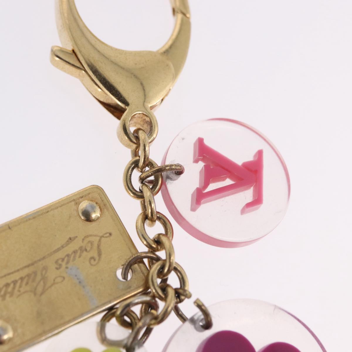 LOUIS VUITTON Porte Cles Fleur Charm Metal Multicolor M60046 LV Auth 202033