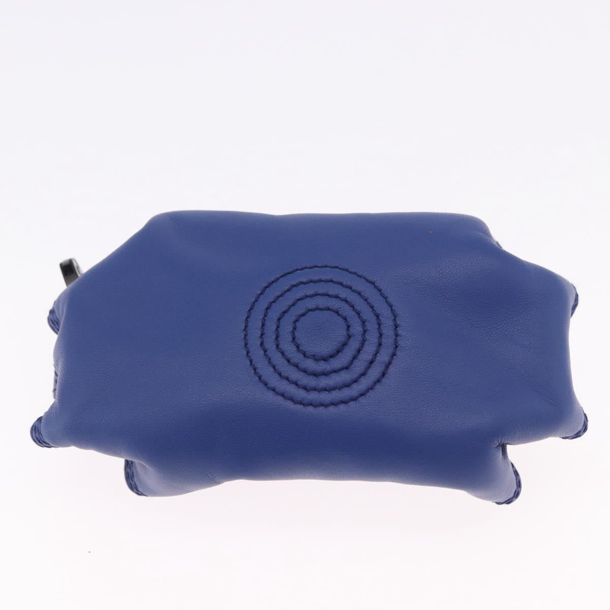 LOEWE Nappa Aire Coin Purse Leather Blue Auth 202034V