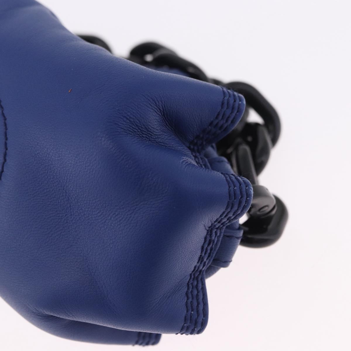 LOEWE Nappa Aire Coin Purse Leather Blue Auth 202034V