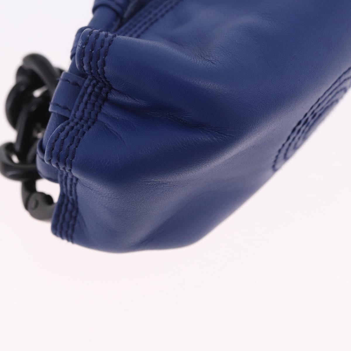 LOEWE Nappa Aire Coin Purse Leather Blue Auth 202034V