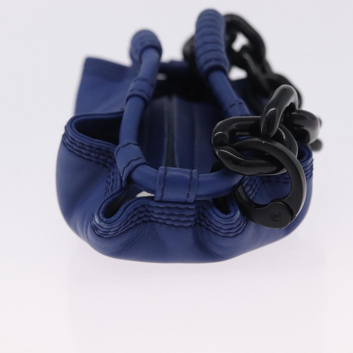 LOEWE Nappa Aire Coin Purse Leather Blue Auth 202034V