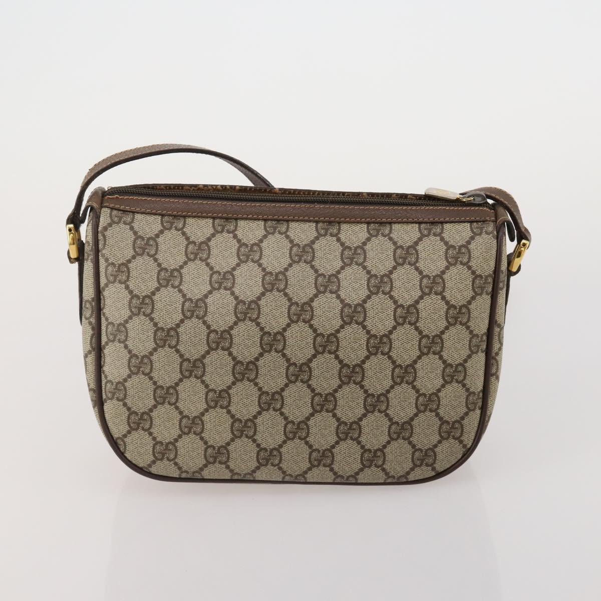 GUCCI GG Supreme GG Plus Supreme Web Sherry Line Bag PVC 2 Set Beige Auth 202042