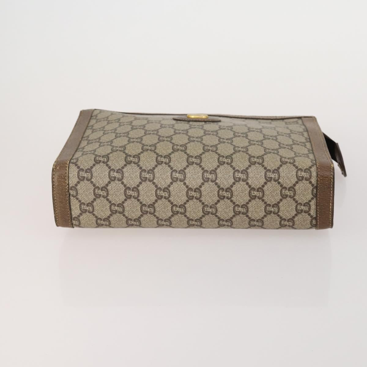 GUCCI GG Supreme GG Plus Supreme Web Sherry Line Bag PVC 2 Set Beige Auth 202042