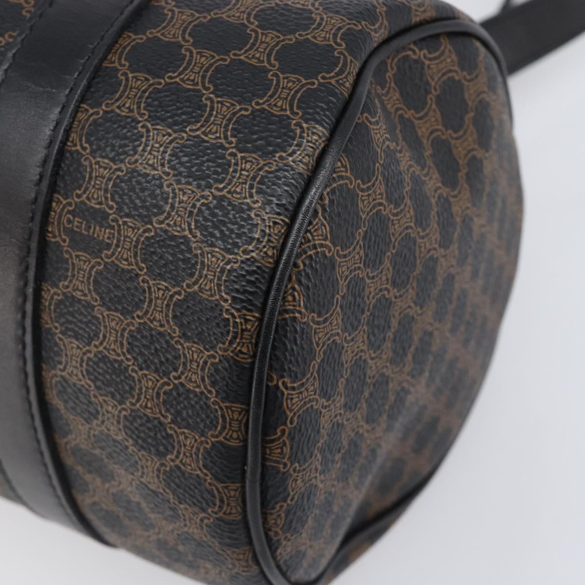 CELINE Macadam Hand Bag PVC Leather Black Gold Tone Auth 202048V