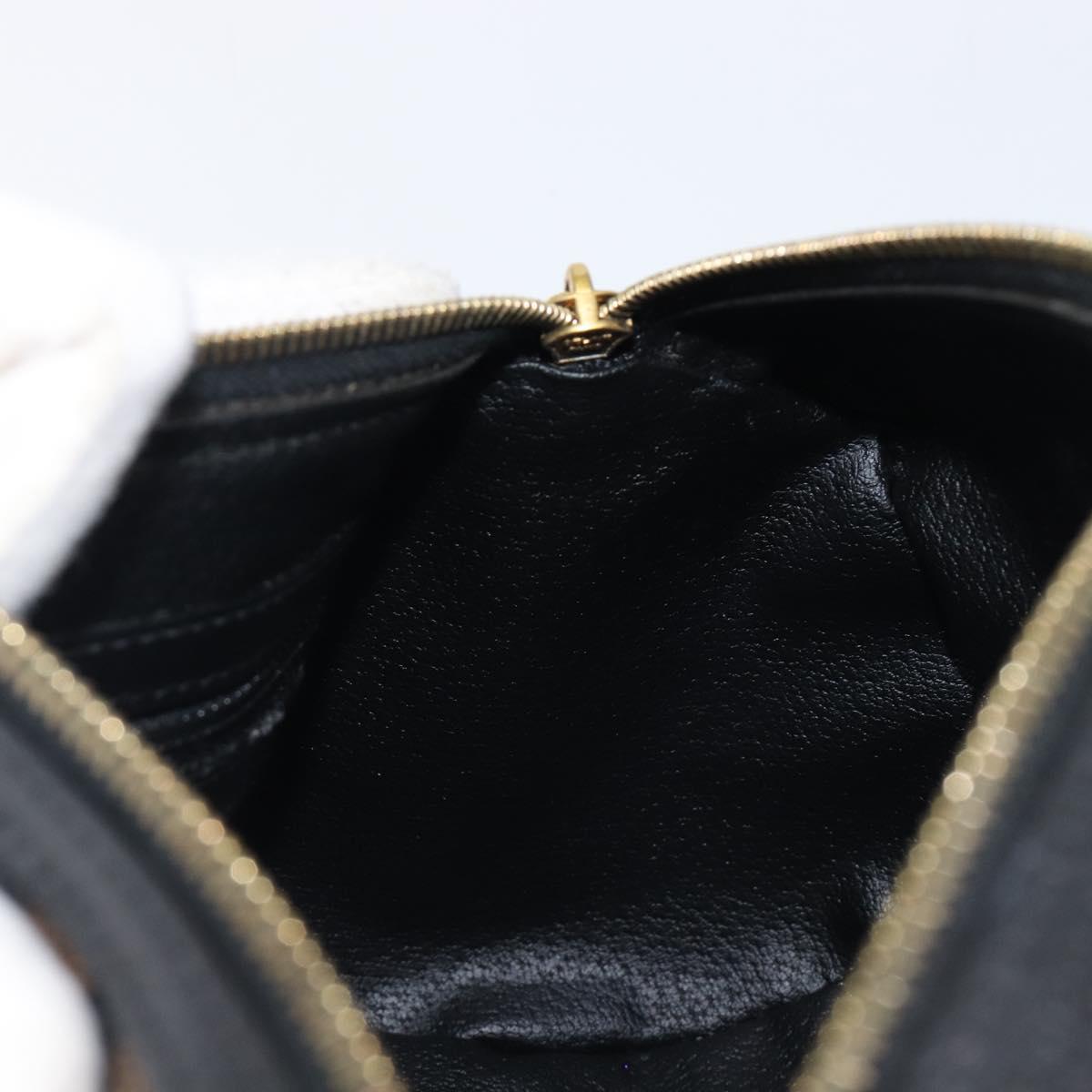 CELINE Macadam Hand Bag PVC Leather Black Gold Tone Auth 202048V