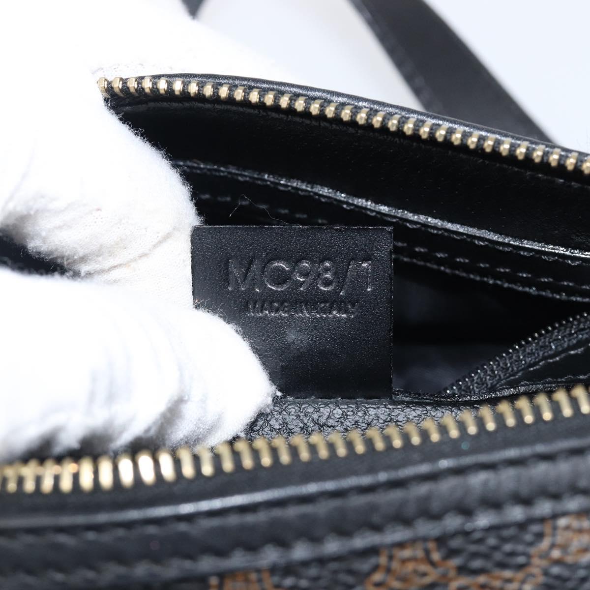 CELINE Macadam Hand Bag PVC Leather Black Gold Tone Auth 202048V