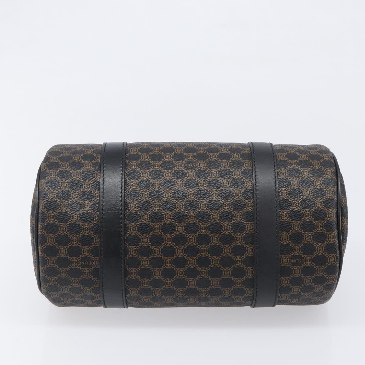 CELINE Macadam Hand Bag PVC Leather Black Gold Tone Auth 202048V