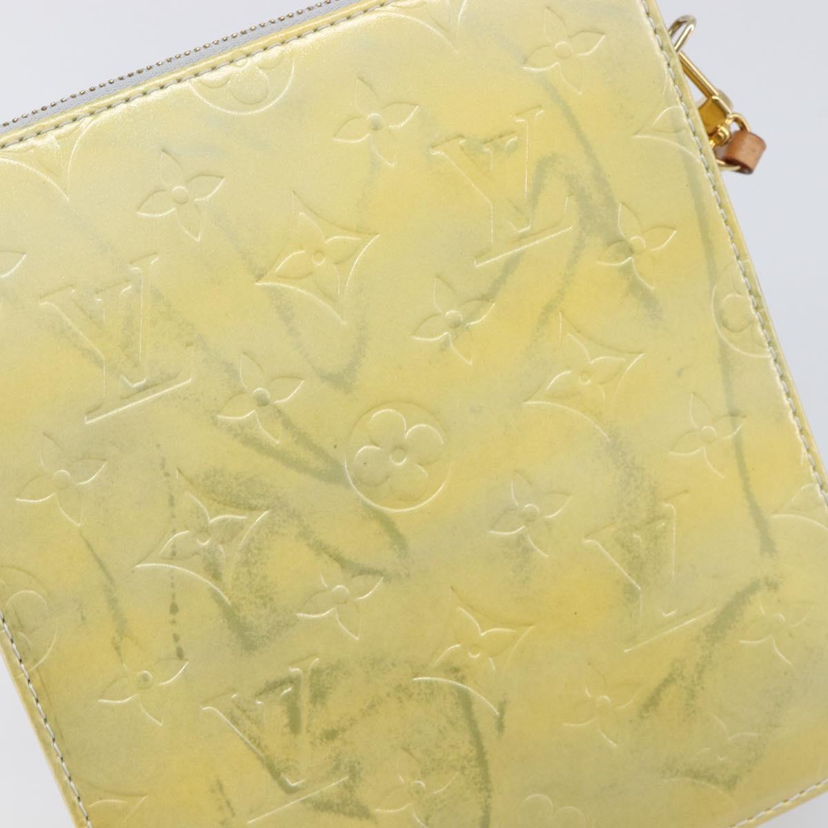 LOUIS VUITTON Monogram Vernis Motto Accessory Pouch Gris M91030 LV Auth 202054