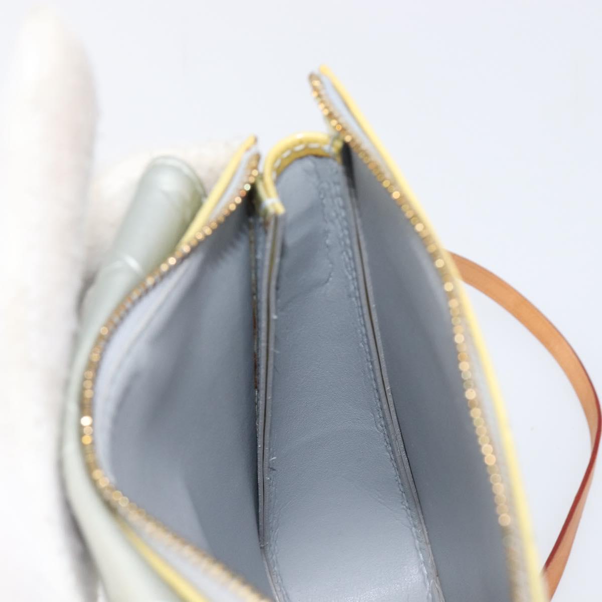 LOUIS VUITTON Monogram Vernis Motto Accessory Pouch Gris M91030 LV Auth 202054